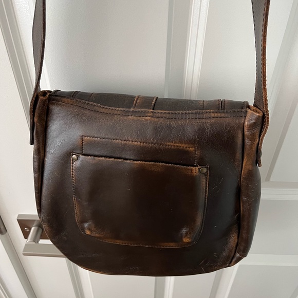 Vintage brown leather satchel bag - Picture 4 of 6